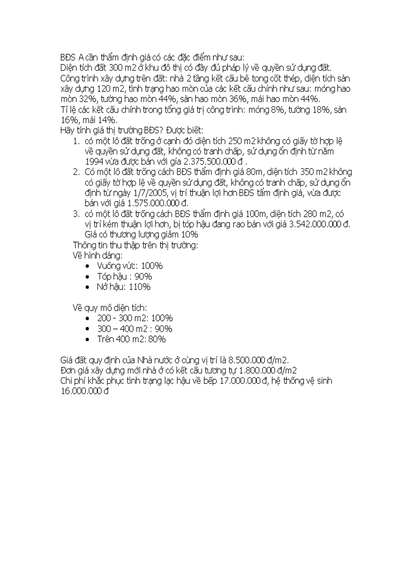 image for page Bài tập về thẩm định giá