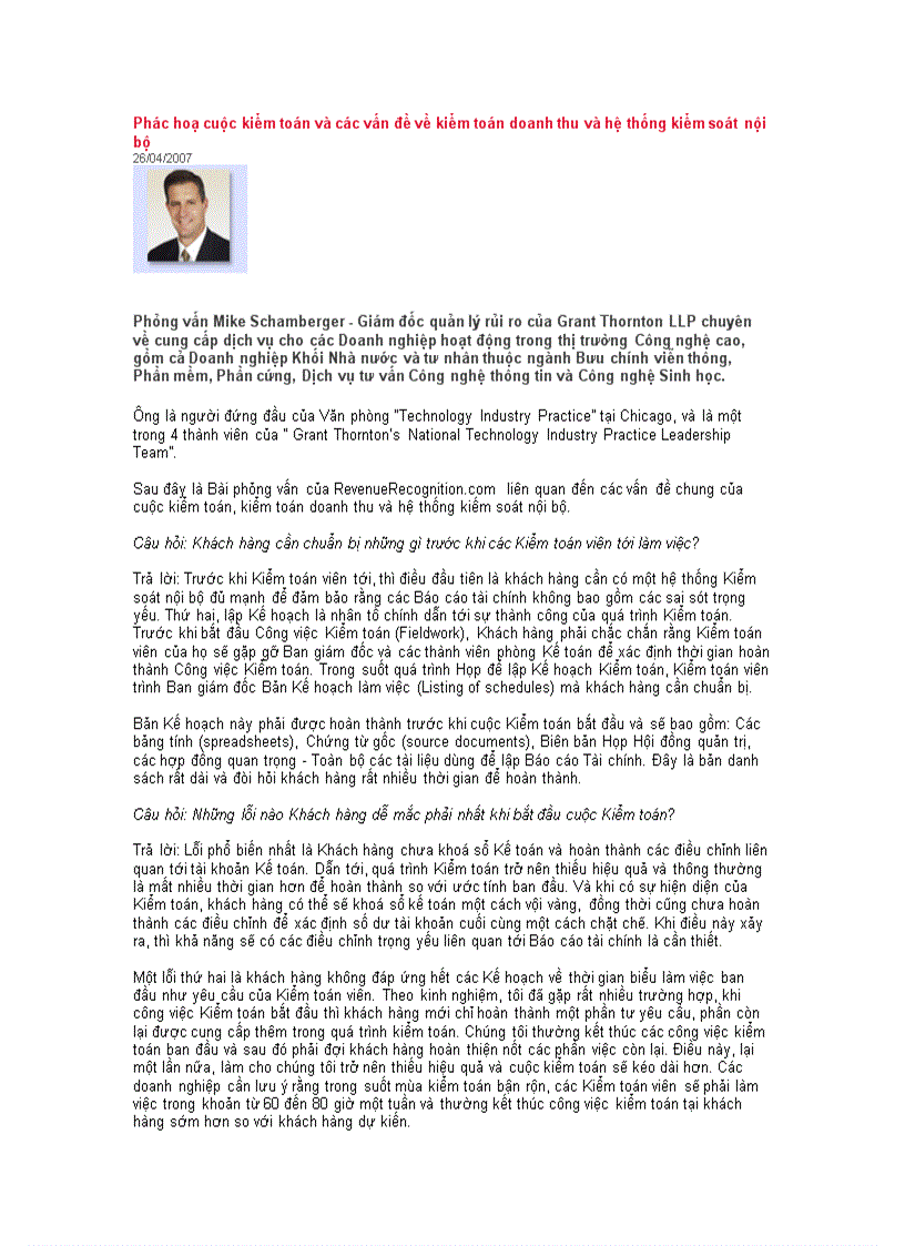 image for page Phác hoạ cuộc kiểm toán và các vấn đề về kiểm toán doanh thu và hệ thống kiểm soát nội bộ