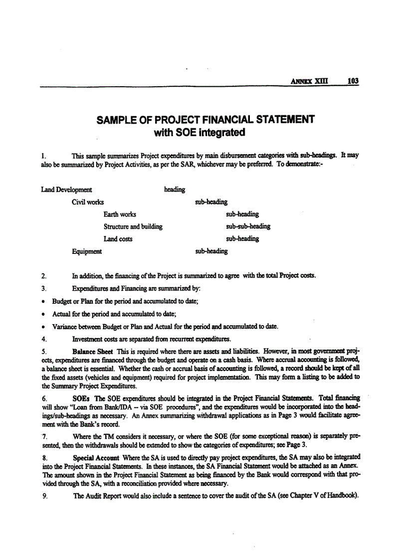 image for page Sample of project financial statement with SOE intergrated