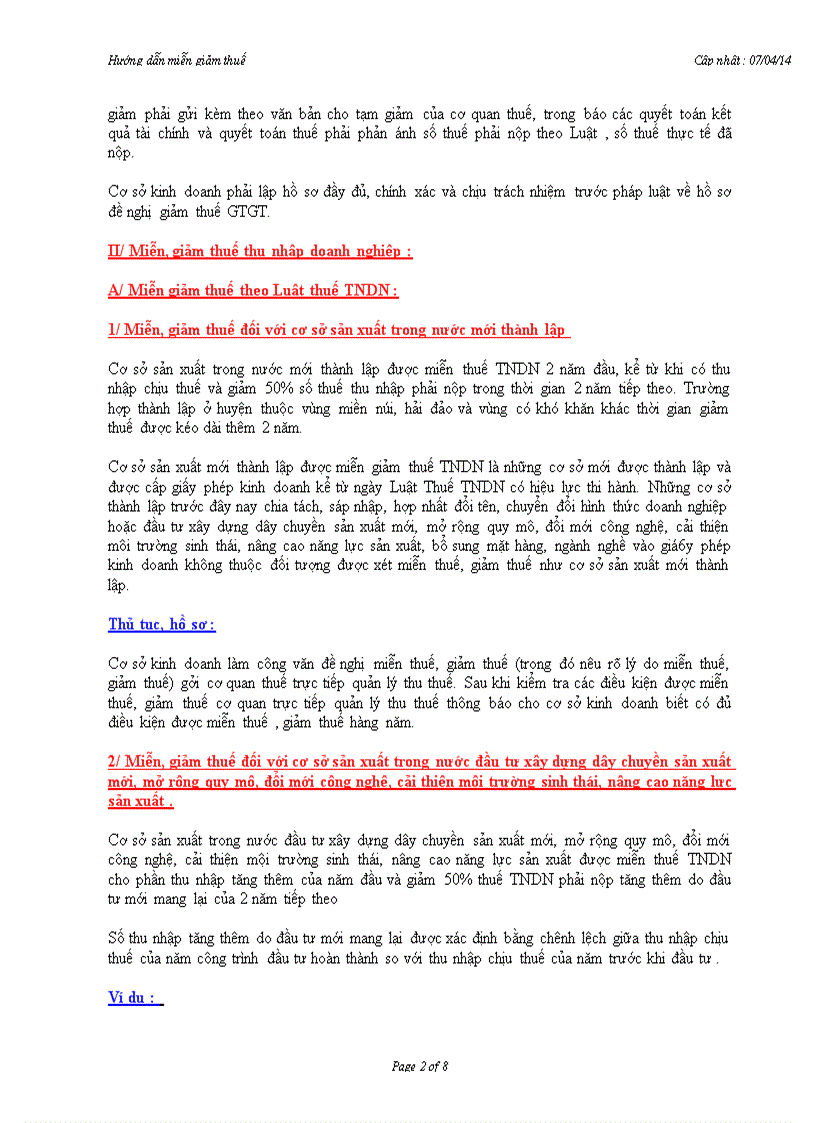 image for page Các quy định về miễn giảm thuế đối với các cơ sở kinh doanh