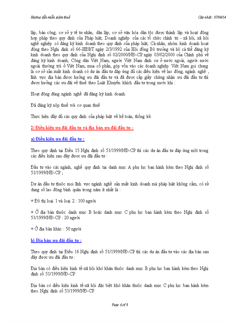 image for page Các quy định về miễn giảm thuế đối với các cơ sở kinh doanh
