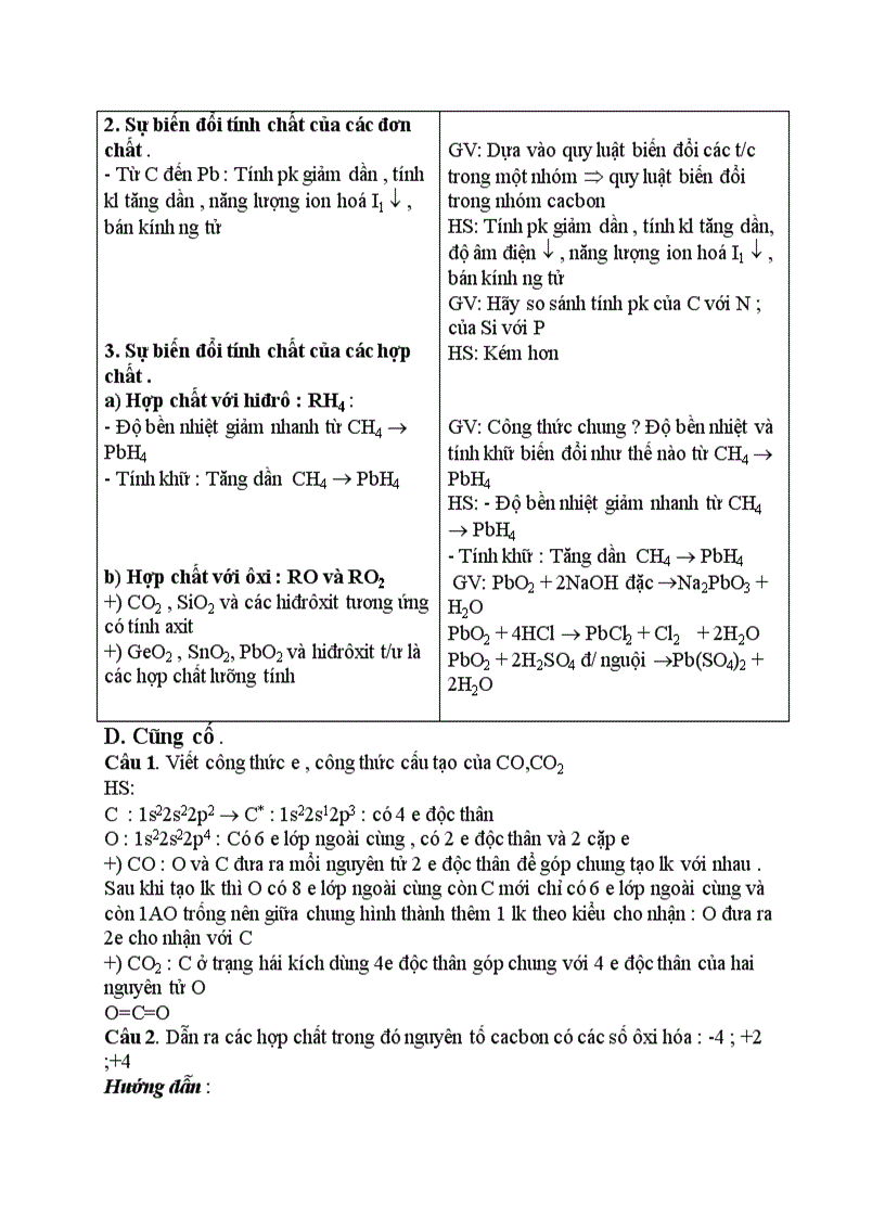 image for page Hóa học Khái quát nhóm cacbon
