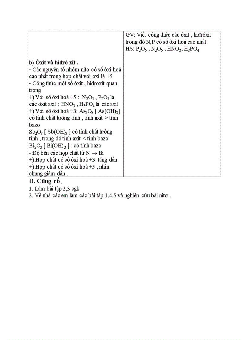 image for page Hóa học Khái quát nhóm nitơ