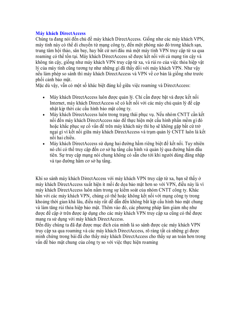 image for page Sự khác biệt giữa DirectAccess và VPN