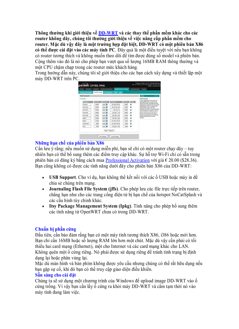 Cài đặt DD WRT X86 trên PC