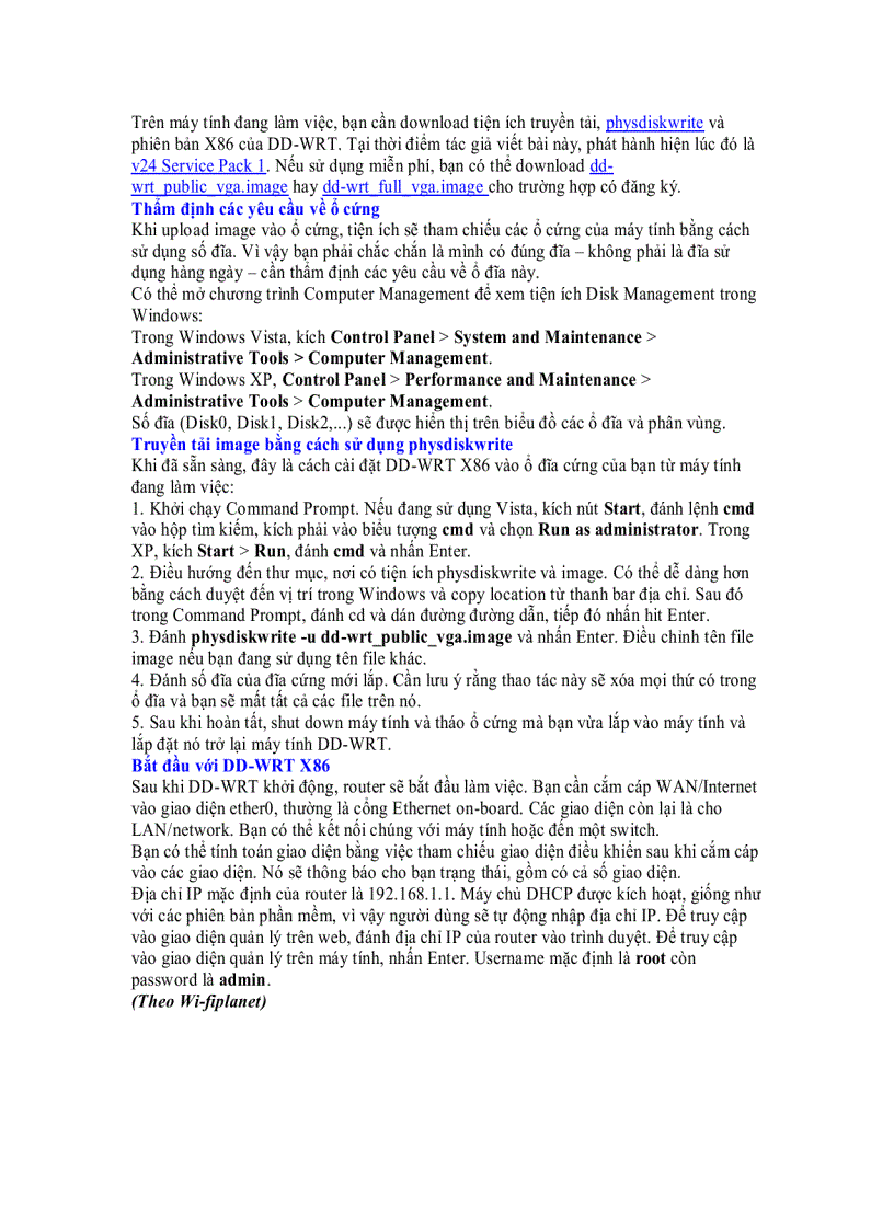 image for page Cài đặt DD WRT X86 trên PC
