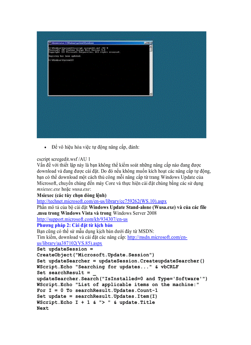 image for page 5 cách cài đặt các nâng cấp trên Windows Server 2008 R2 Core