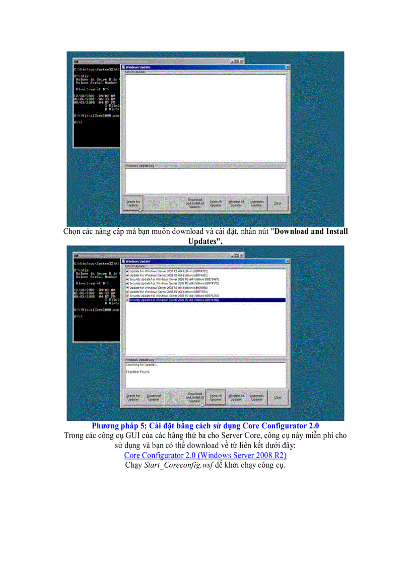 image for page 5 cách cài đặt các nâng cấp trên Windows Server 2008 R2 Core