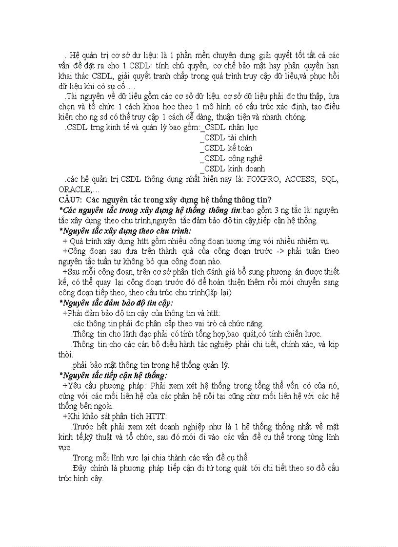 image for page Câu hỏi và đáp án môn hệ thống thông tin quản lý