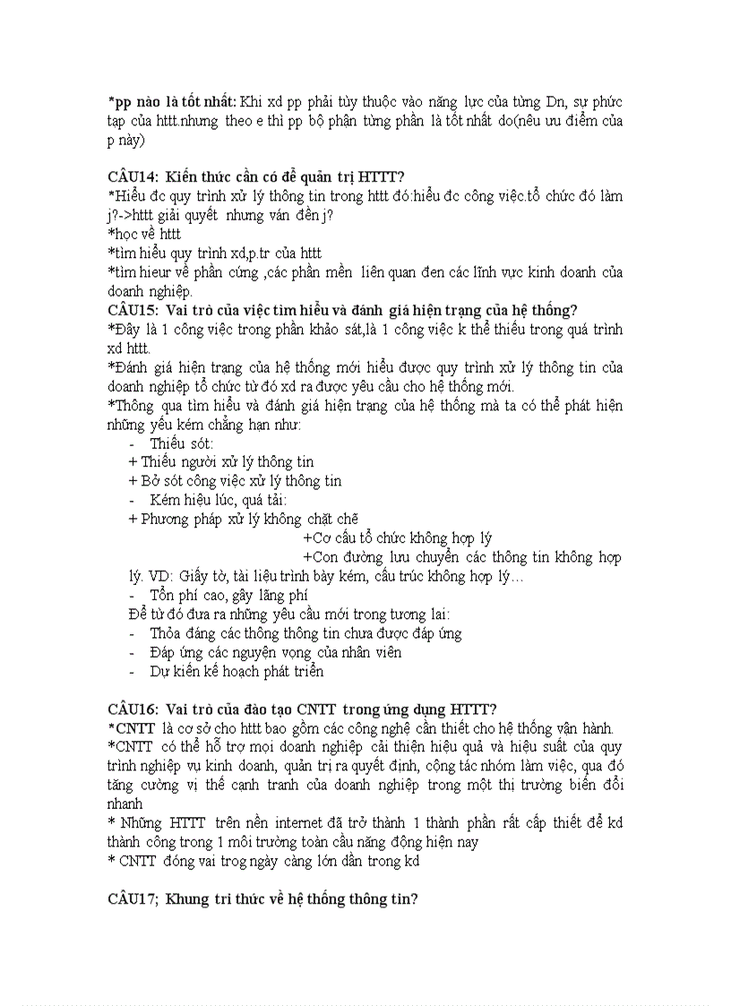 image for page Câu hỏi và đáp án môn hệ thống thông tin quản lý