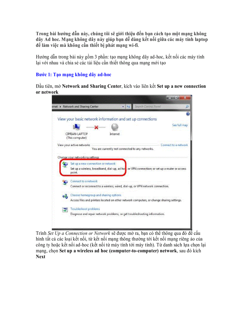 image for page Thiết lập mạng không dây Ad Hoc trên Windows 7