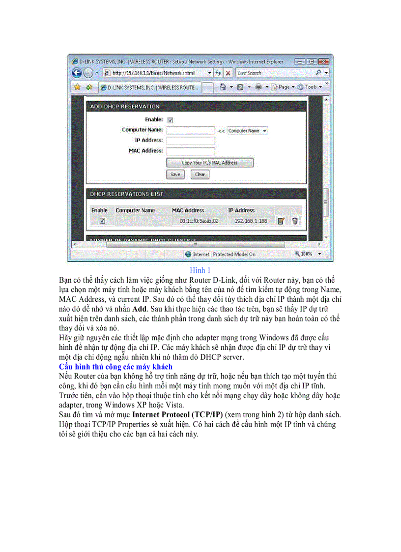 image for page Sử dụng địa chỉ IP tĩnh trong mạng