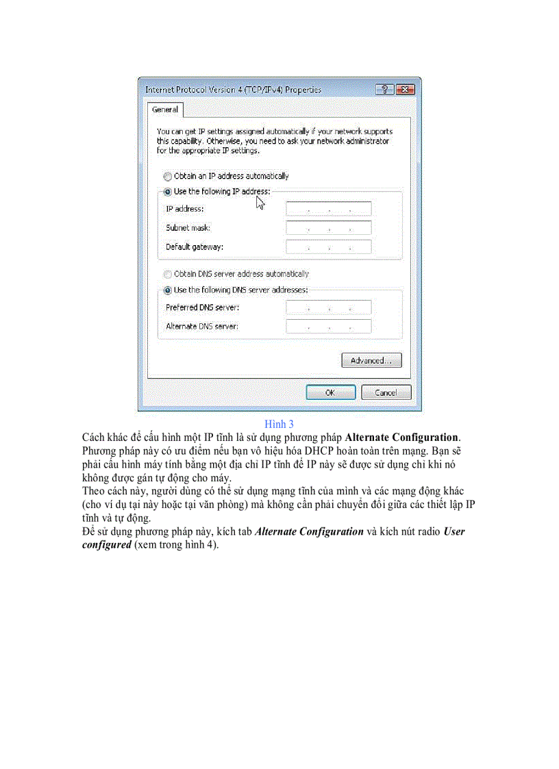 image for page Sử dụng địa chỉ IP tĩnh trong mạng