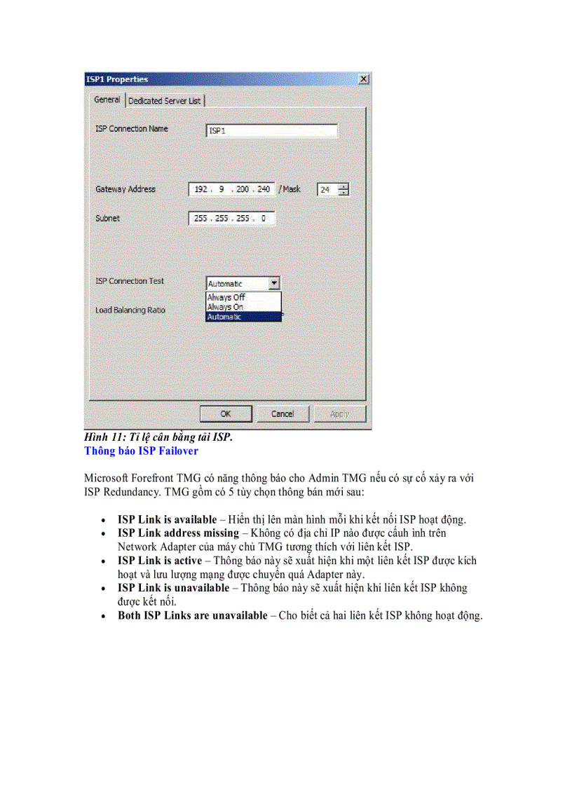 image for page ISP Redundancy Mode của Forefront TMG Beta 3