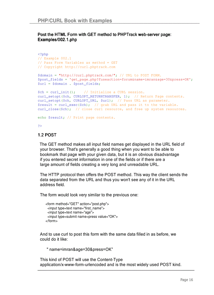 image for page PHP CURL Book with Examples