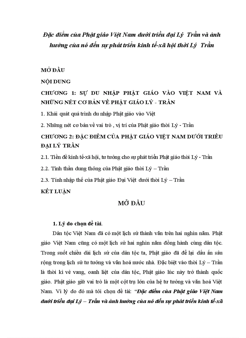 image for page Đặc điểm của Phật giáo Việt Nam dưới triều đại Lý Trần và ảnh hưởng của nó đến sự phát triển kinh tế xã hội thời Lý Trần