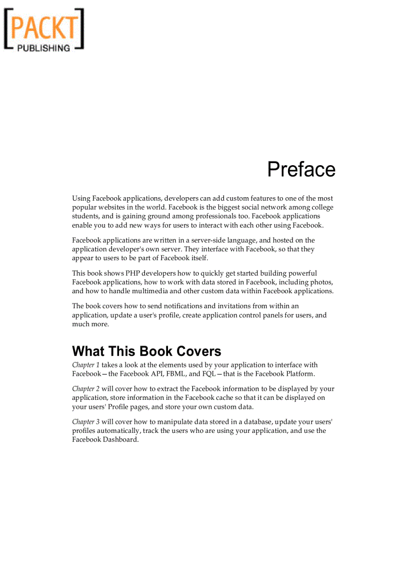 image for page Learning Facebook Application Development