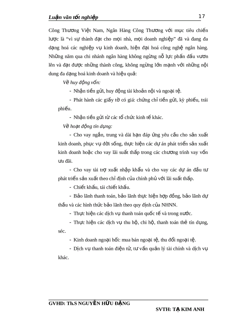 image for page Luận văn tốt nghiệp Phân tích tình hình hoạt động kinh doanh của ngân hàng công thương Việt Nam