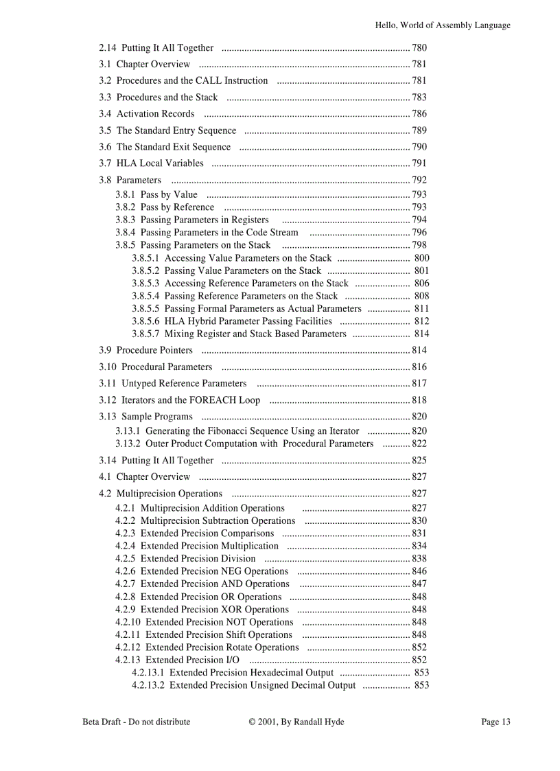 image for page The Art of Assembly Language Brief Contents