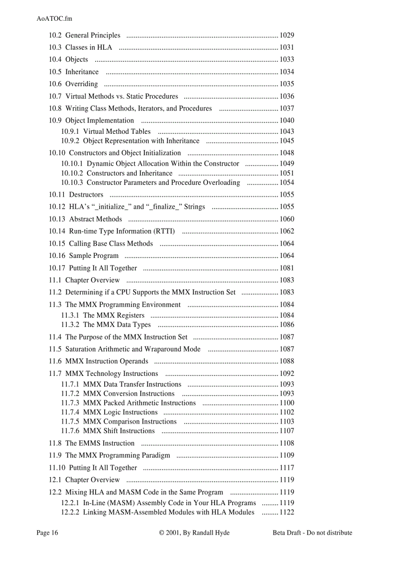 image for page The Art of Assembly Language Brief Contents