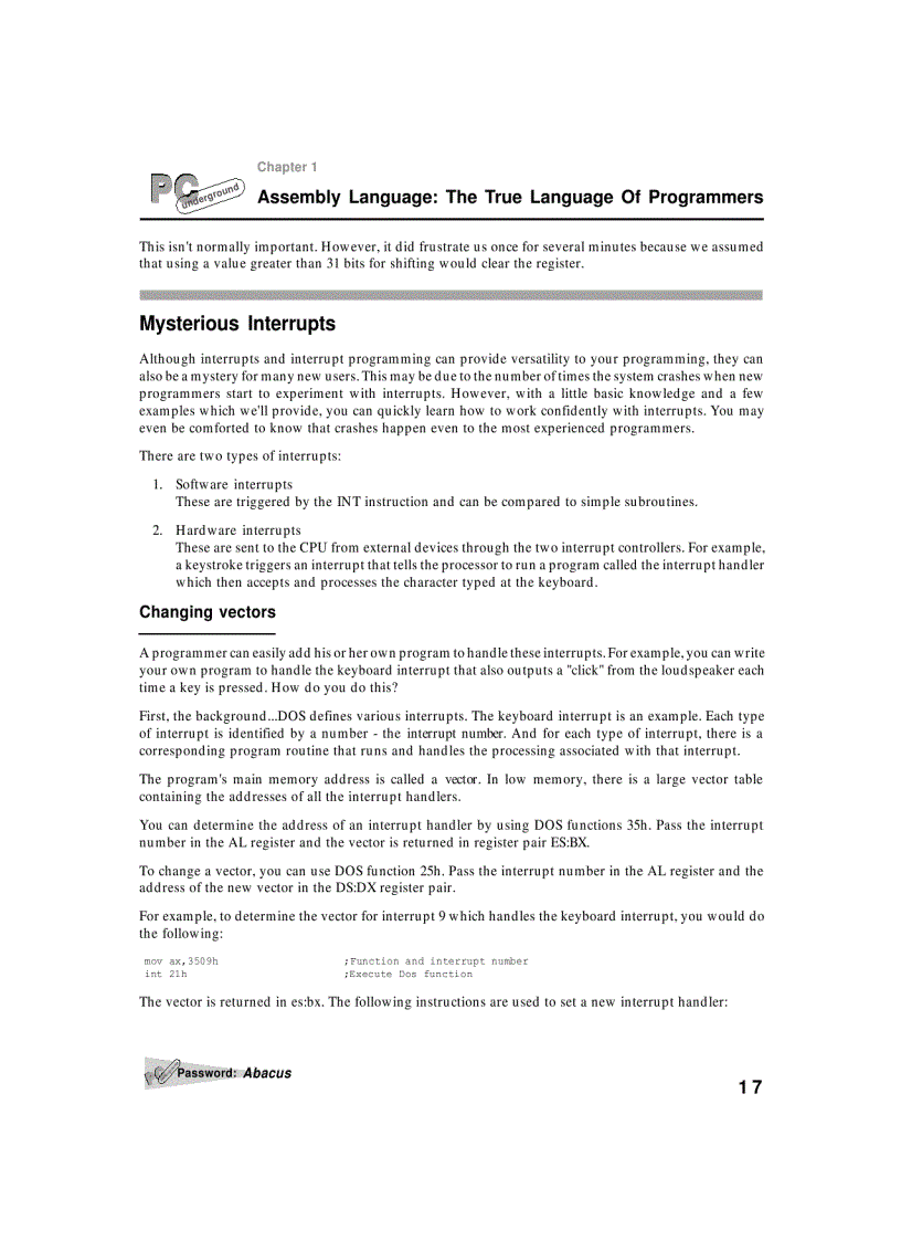 image for page Assembly Language the true language of programmers