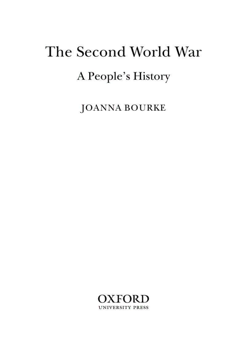 The Second World War A People s History