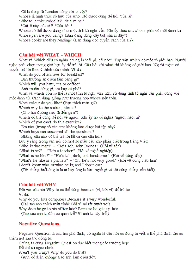 image for page Questions câu hỏi từ hỏi