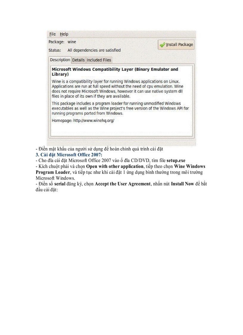 Hướng dẫn cài đặt Microsoft Office 2007 trong Ubuntu 9 04