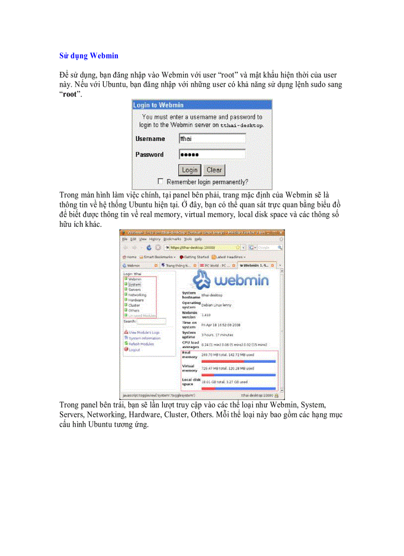 Webmin cấu hình Linux server bằng giao diện đồ họa