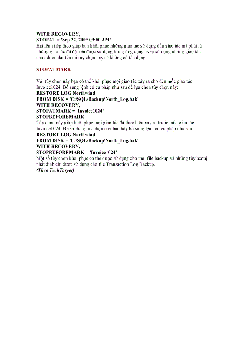 image for page Khôi phục SQL Server từ Transaction Log