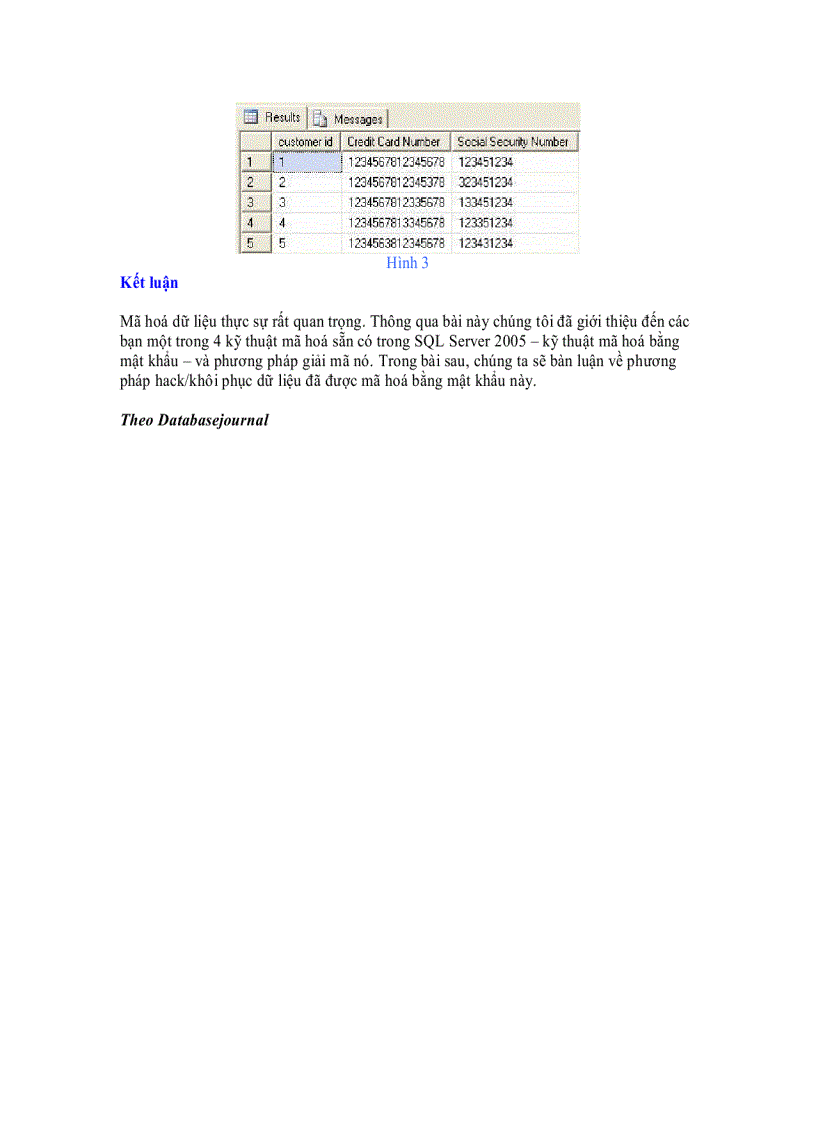 image for page Mã hoá trong SQL Server 2005