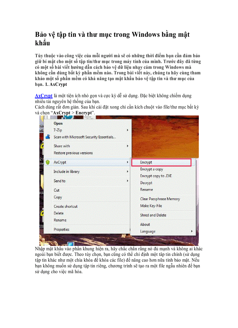 image for page Bảo vệ tập tin và thư mục trong Windows bằng mật khẩu