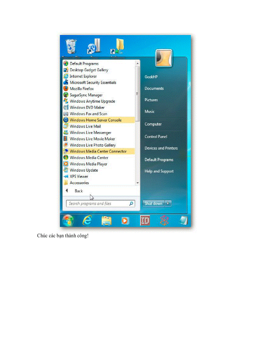 image for page Tăng tốc Start Menu trong Windows 7