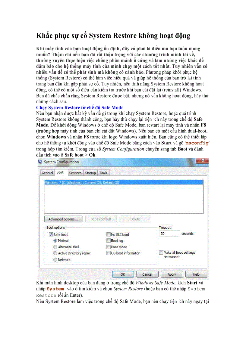 image for page Khắc phục sự cố System Restore không hoạt động