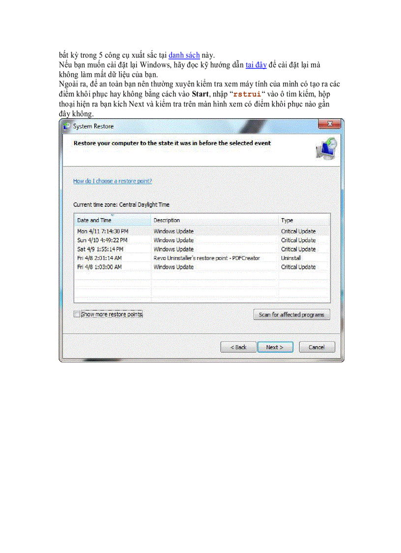 image for page Khắc phục sự cố System Restore không hoạt động