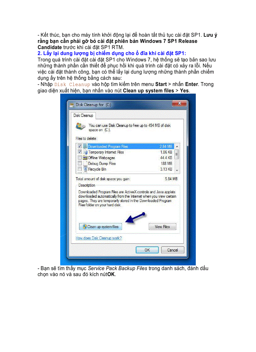 Cài đặt Gỡ bỏ Service Pack 1 trên Windows 7