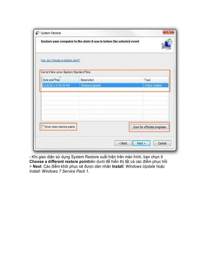image for page Cài đặt Gỡ bỏ Service Pack 1 trên Windows 7