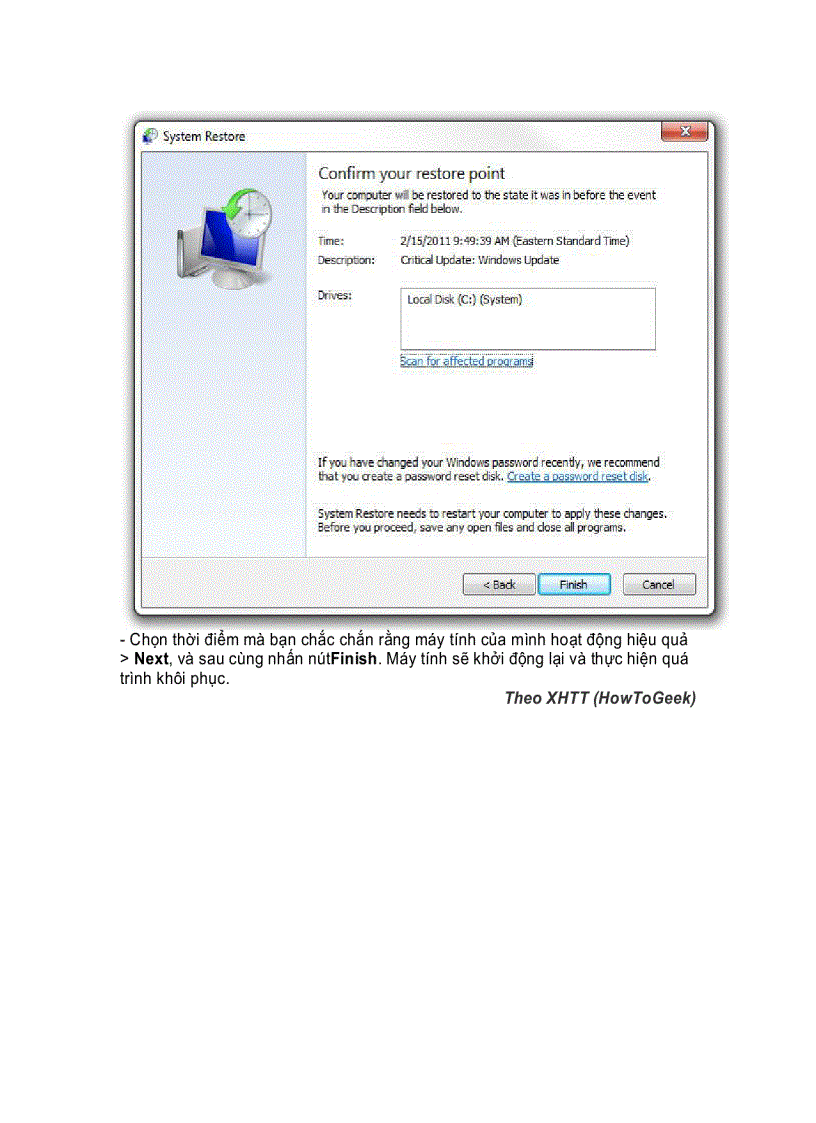 image for page Cài đặt Gỡ bỏ Service Pack 1 trên Windows 7