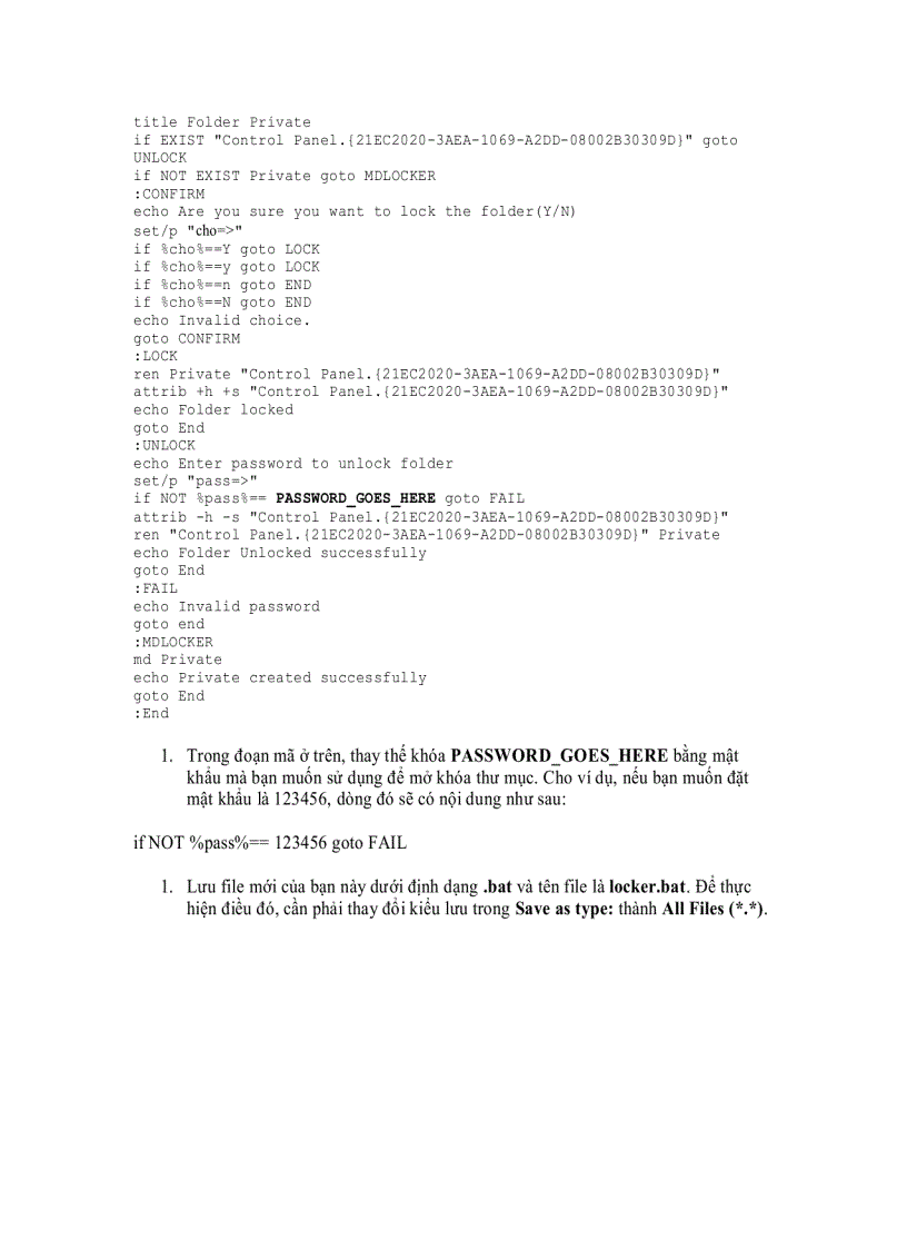 image for page Tạo mật khẩu bảo vệ thư mục trong Windows 7