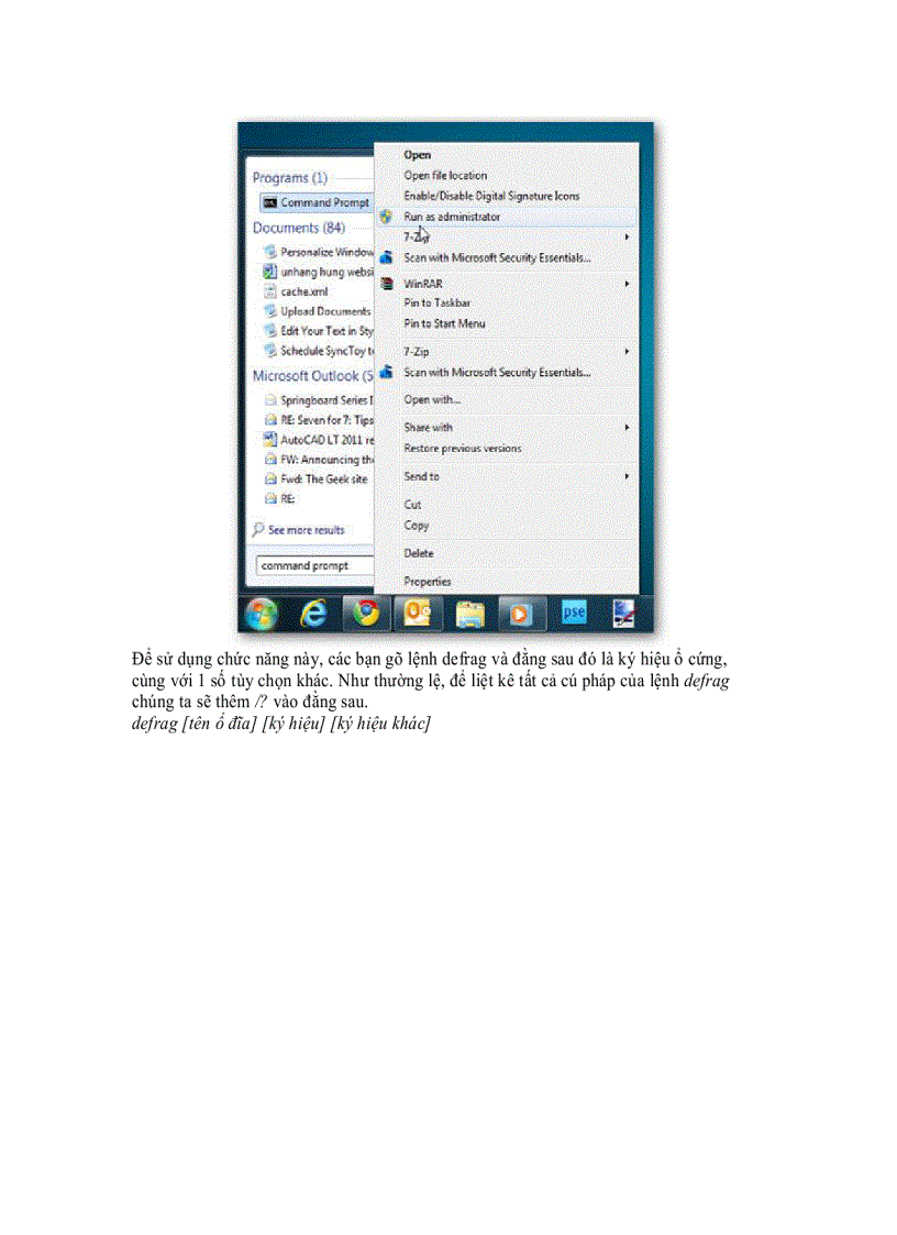 image for page Sử dụng Windows Disk Defragment qua dòng lệnh