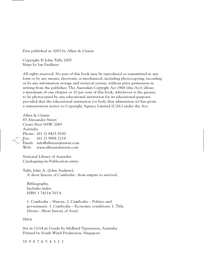 image for page A Short History of Cambodia From Empire to Survival