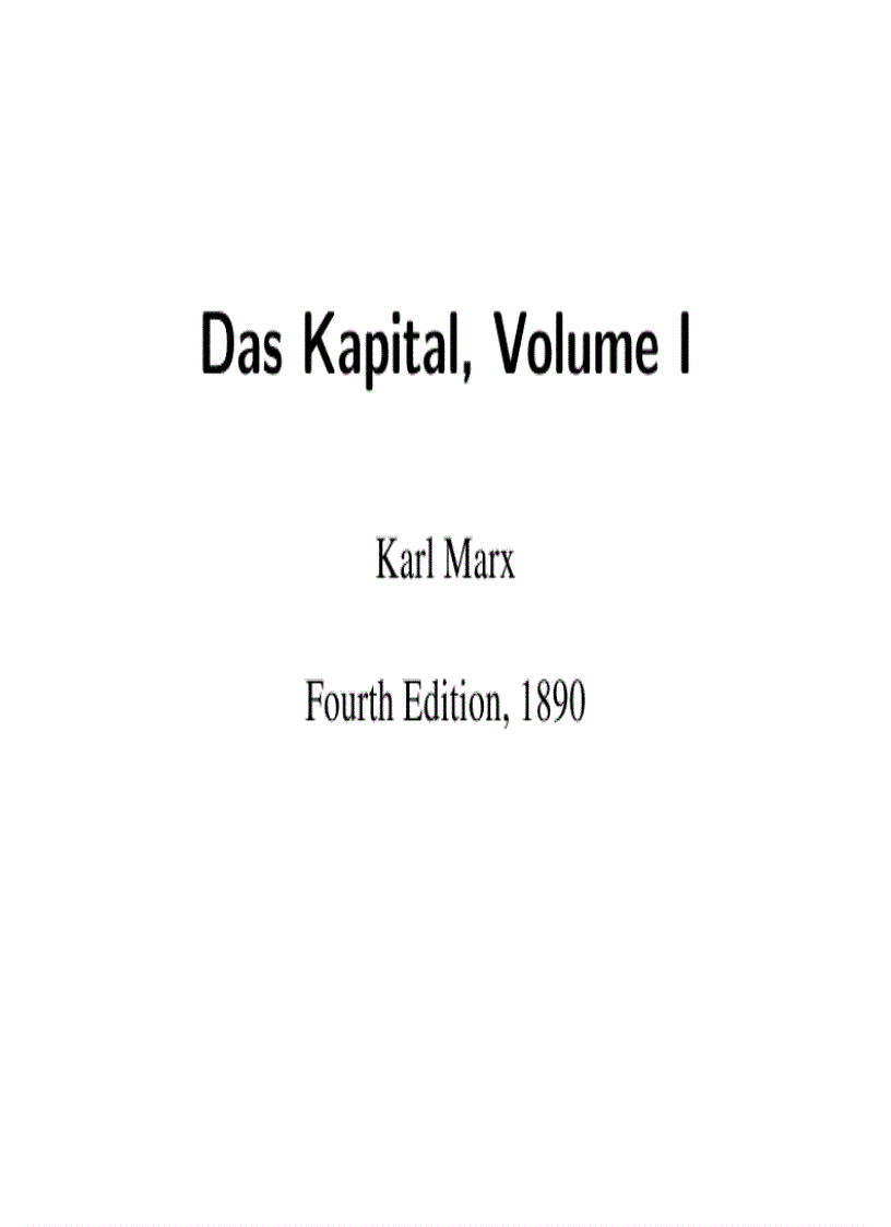 Das Kapital Volume I