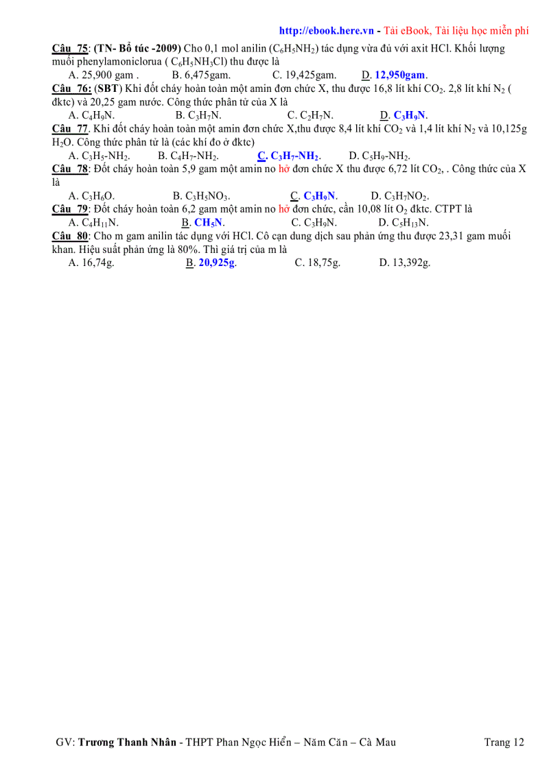 image for page Tài Liệu Ôn thi Tốt nghiệp HÓA HỌC 12 THPT Phan Ngọc Hiển