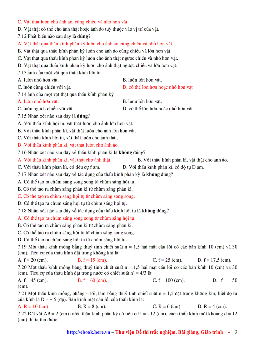 image for page Chương 7 Mắt và Các Dụng cụ Quang học Ôn Tập VẬT LÍ 11