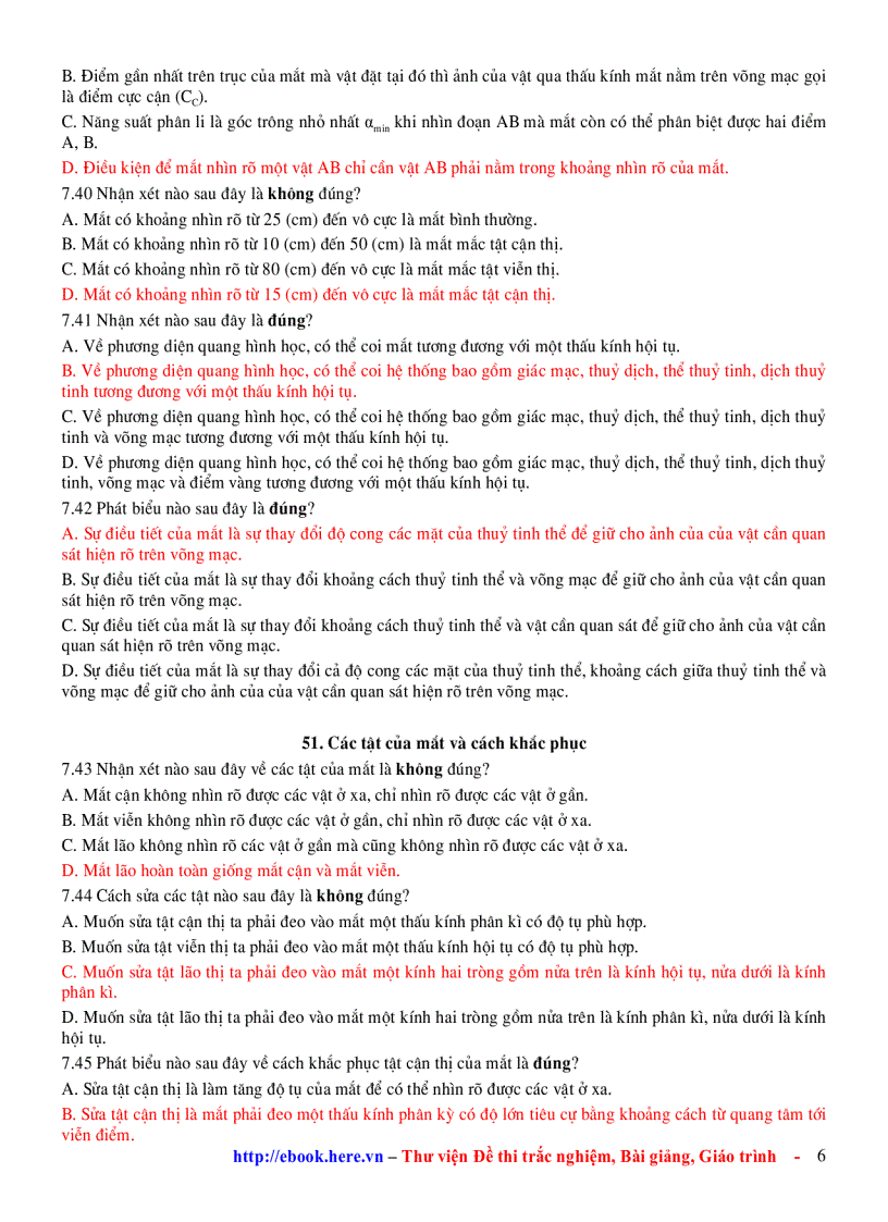 image for page Chương 7 Mắt và Các Dụng cụ Quang học Ôn Tập VẬT LÍ 11