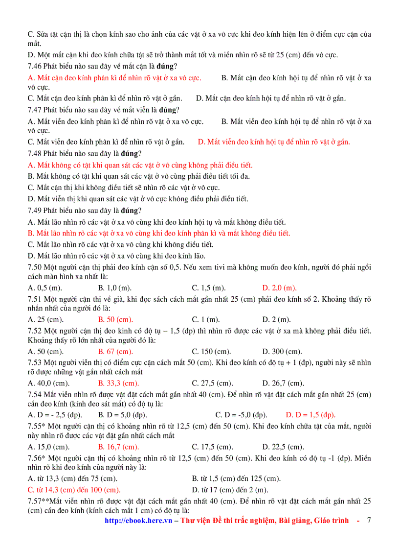 image for page Chương 7 Mắt và Các Dụng cụ Quang học Ôn Tập VẬT LÍ 11