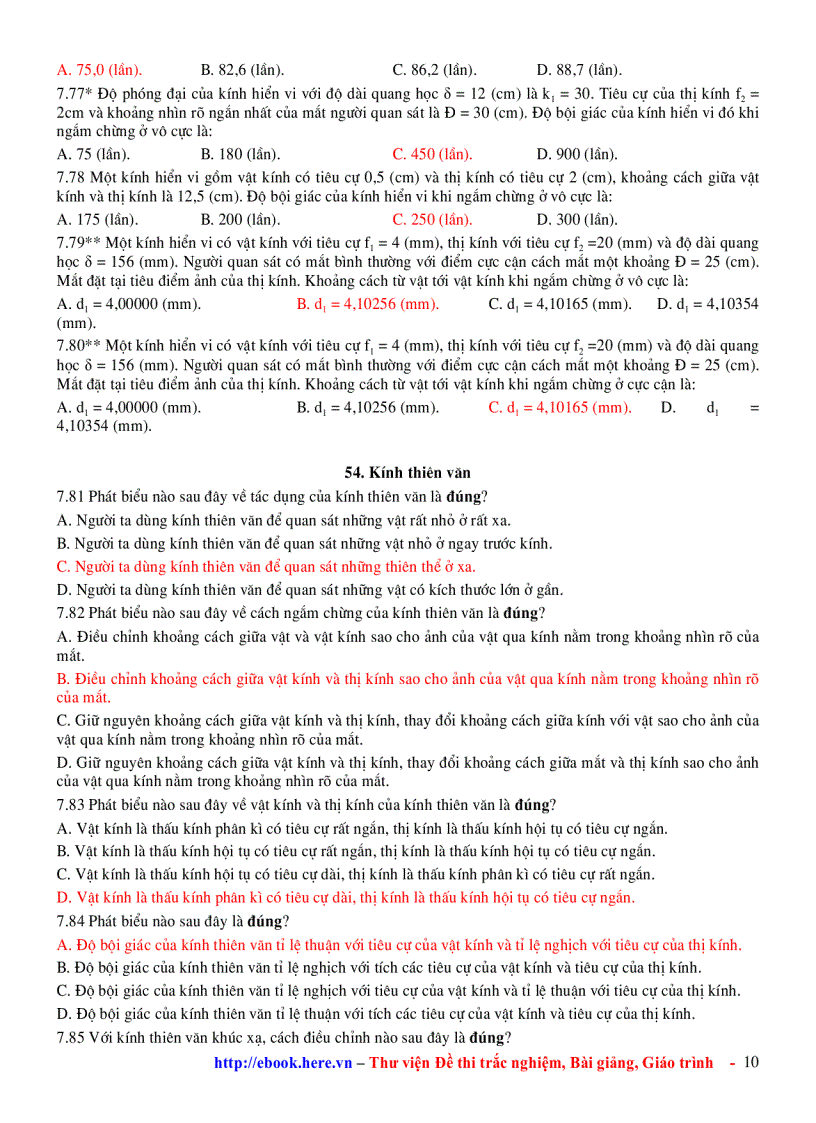 image for page Chương 7 Mắt và Các Dụng cụ Quang học Ôn Tập VẬT LÍ 11