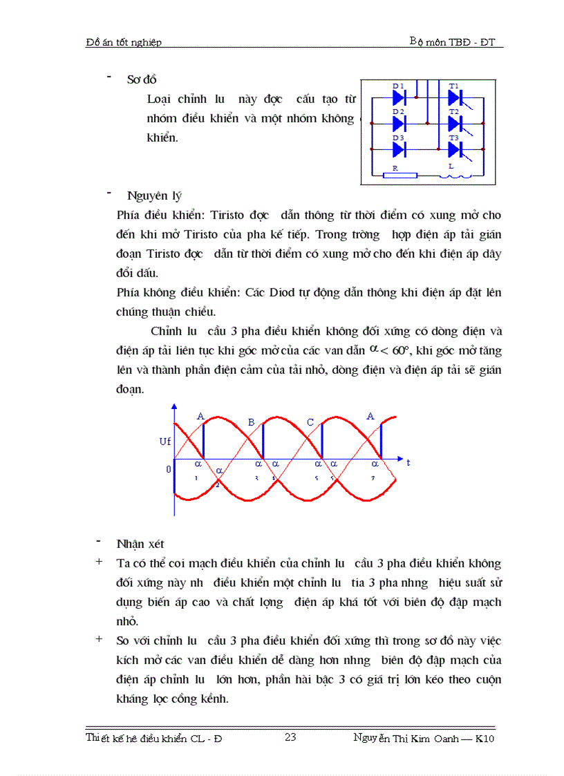 image for page Thiết kế hệ điều khiển Chỉnh lưu Động cơ một chiều