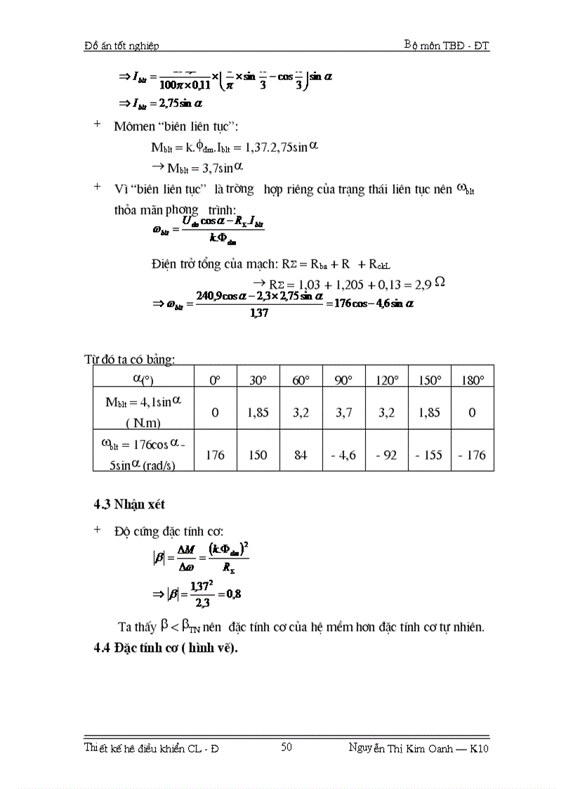 image for page Thiết kế hệ điều khiển Chỉnh lưu Động cơ một chiều