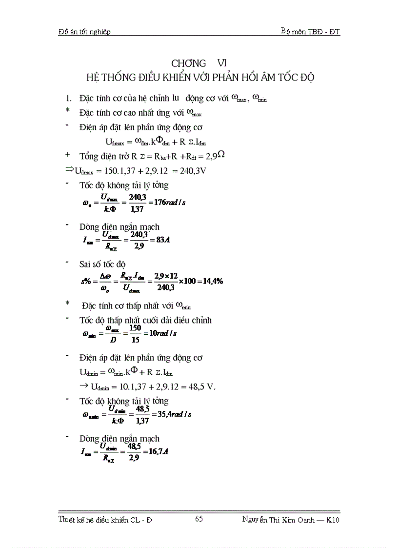 image for page Thiết kế hệ điều khiển Chỉnh lưu Động cơ một chiều